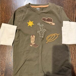 Gymboree Brown Western-Themed Long Sleeve Tee